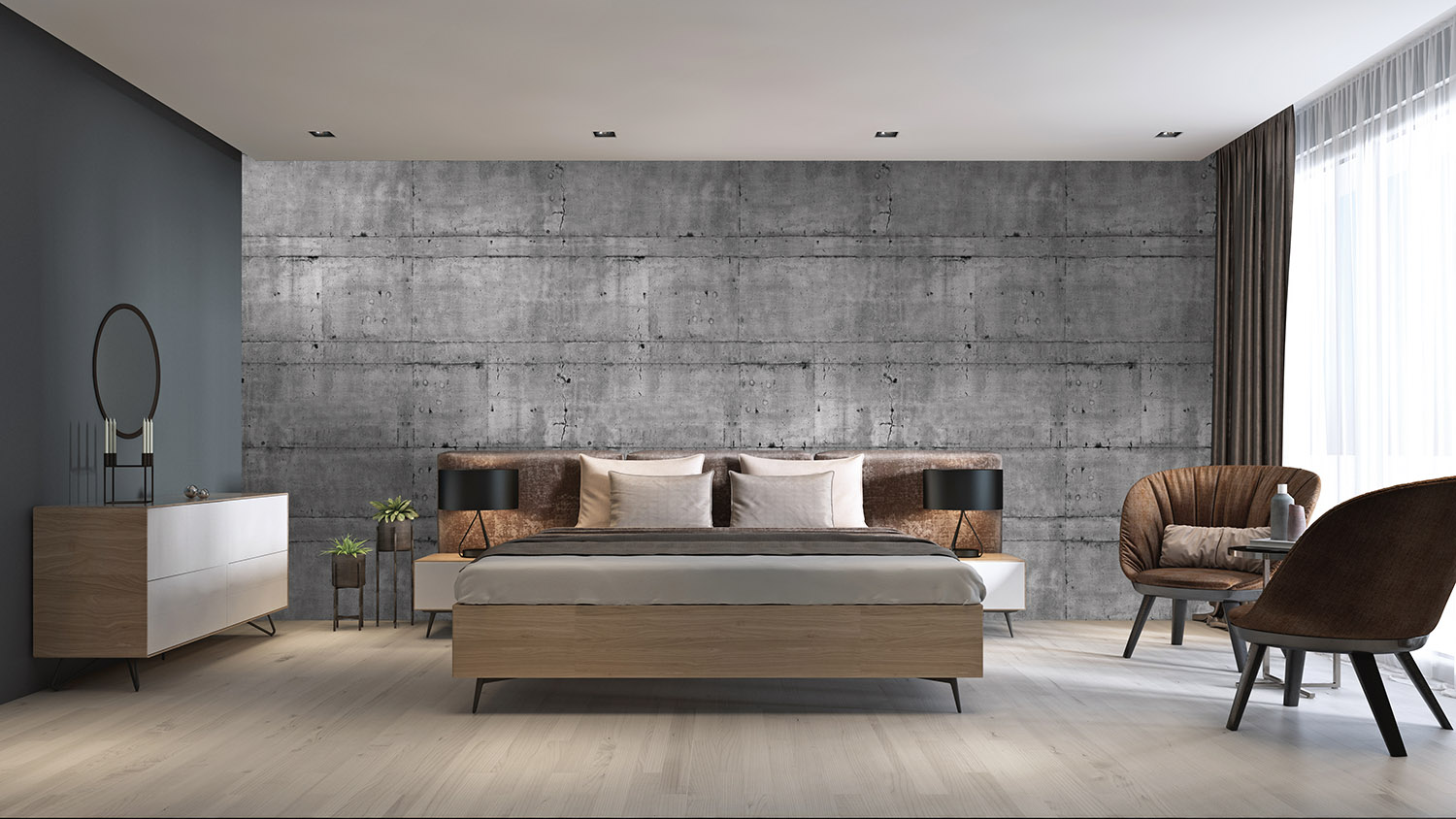 G1-08-05 Stripe Concrete • Cool Grey — Gravity Digital Walls